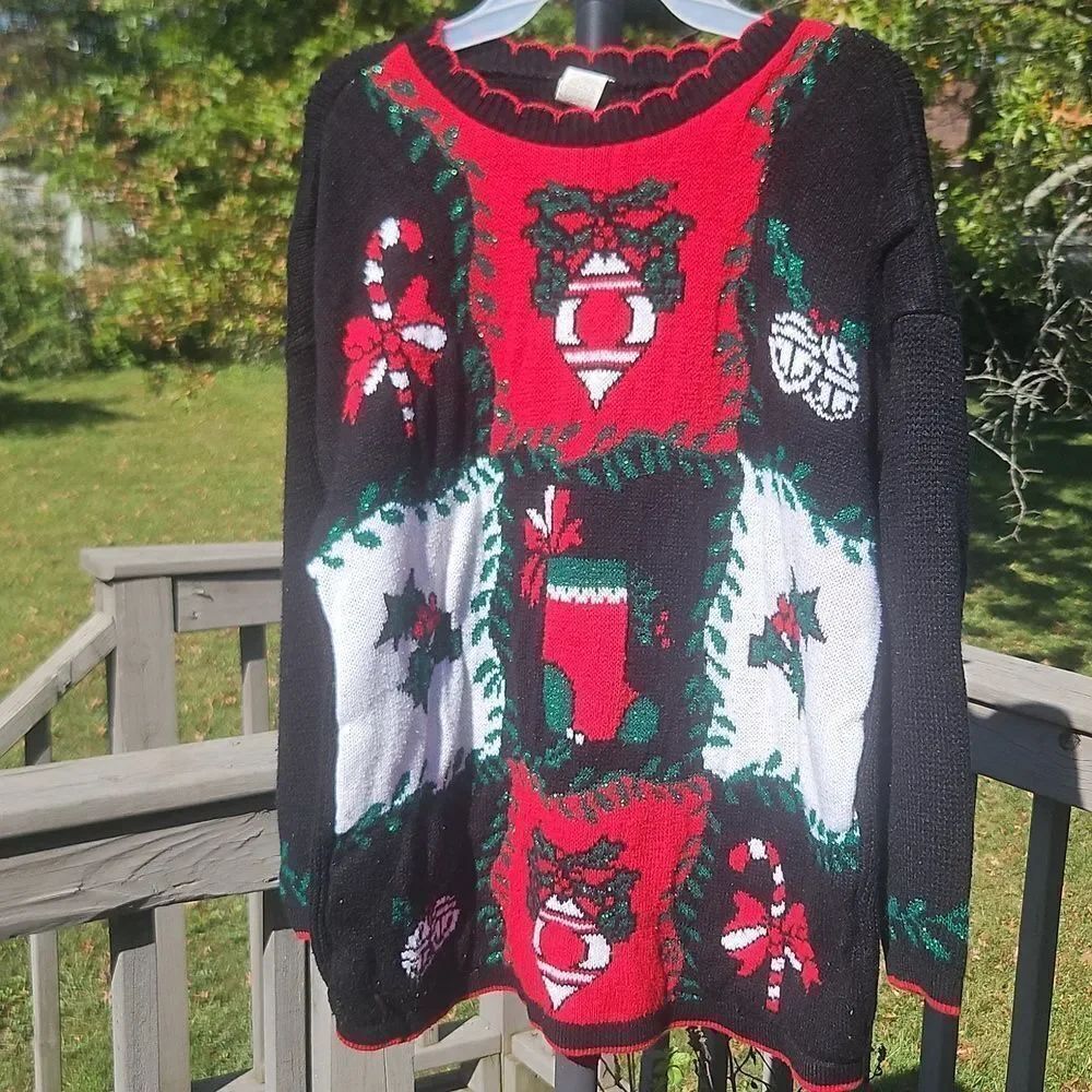 Vintage Holiday Christmas Sweater Unbranded Made in USA | Size L